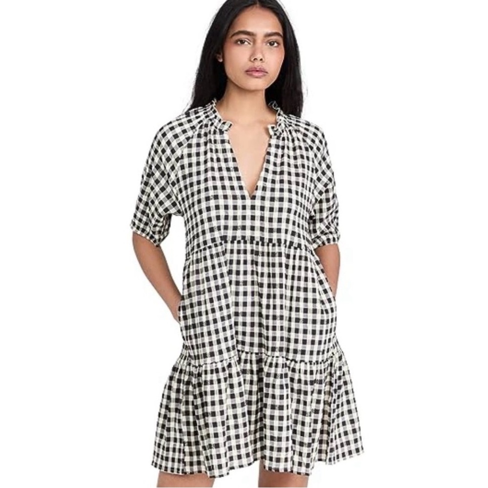 BB Dakota Picnic Ready Tiered Gingham Mini Dress